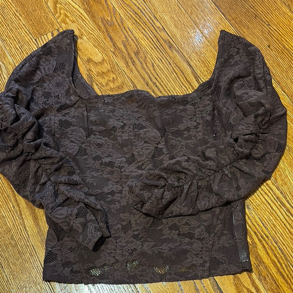 Free People Brown Lace Women's Top